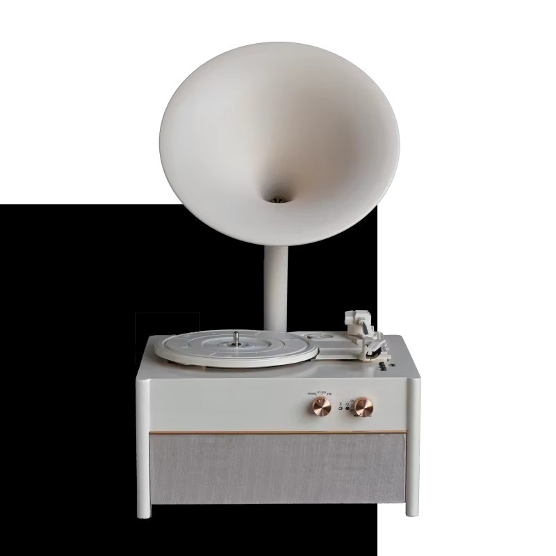 Audio Music Player Pc - エレガントな白いビニールレコードプレーヤー、ヴィンテージスタイル、新品、Bluetooth対応、PCステレオ音楽、クラシックオーディオビデオアクセサリー付き