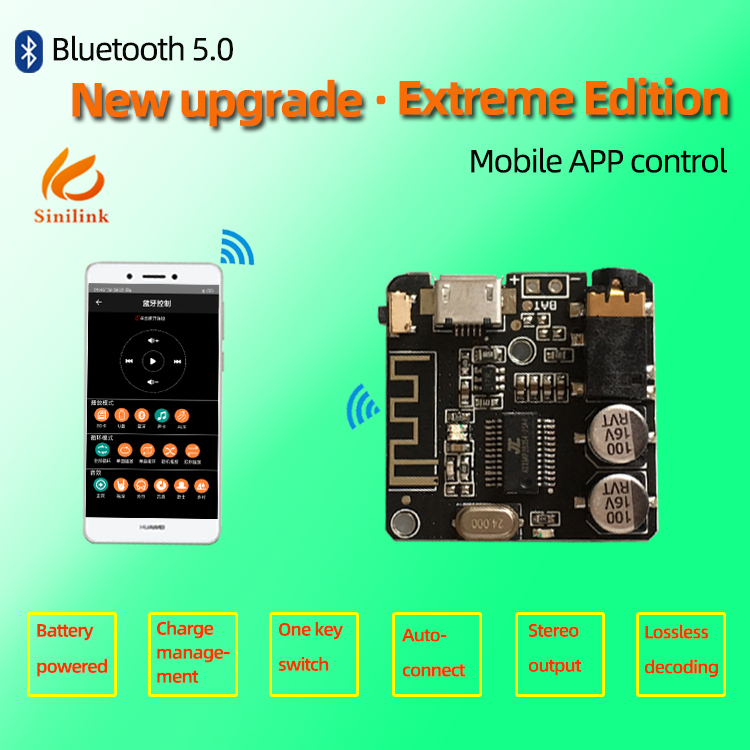 Audio Music Apps - TZT Bluetooth-5.0 MP3 オーディオボード Sinilink モバイルコントロールアプリ用