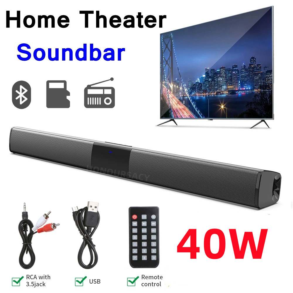Audio Music Visualizer Free - ポータブルBluetooth互換スピーカー,サウンドバー,ワイヤレス列,ホームシアターシステム,TV, PC,rca,合成,40W