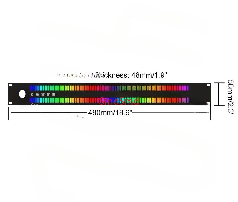 Audio Music Visualizer Free - 128ライトLEDミュージックスペクトラムディスプレイLED64X2リズムライトVUメーター、音声コントロールと有線入力付き、オーディオビジュアルエンターテイメント用