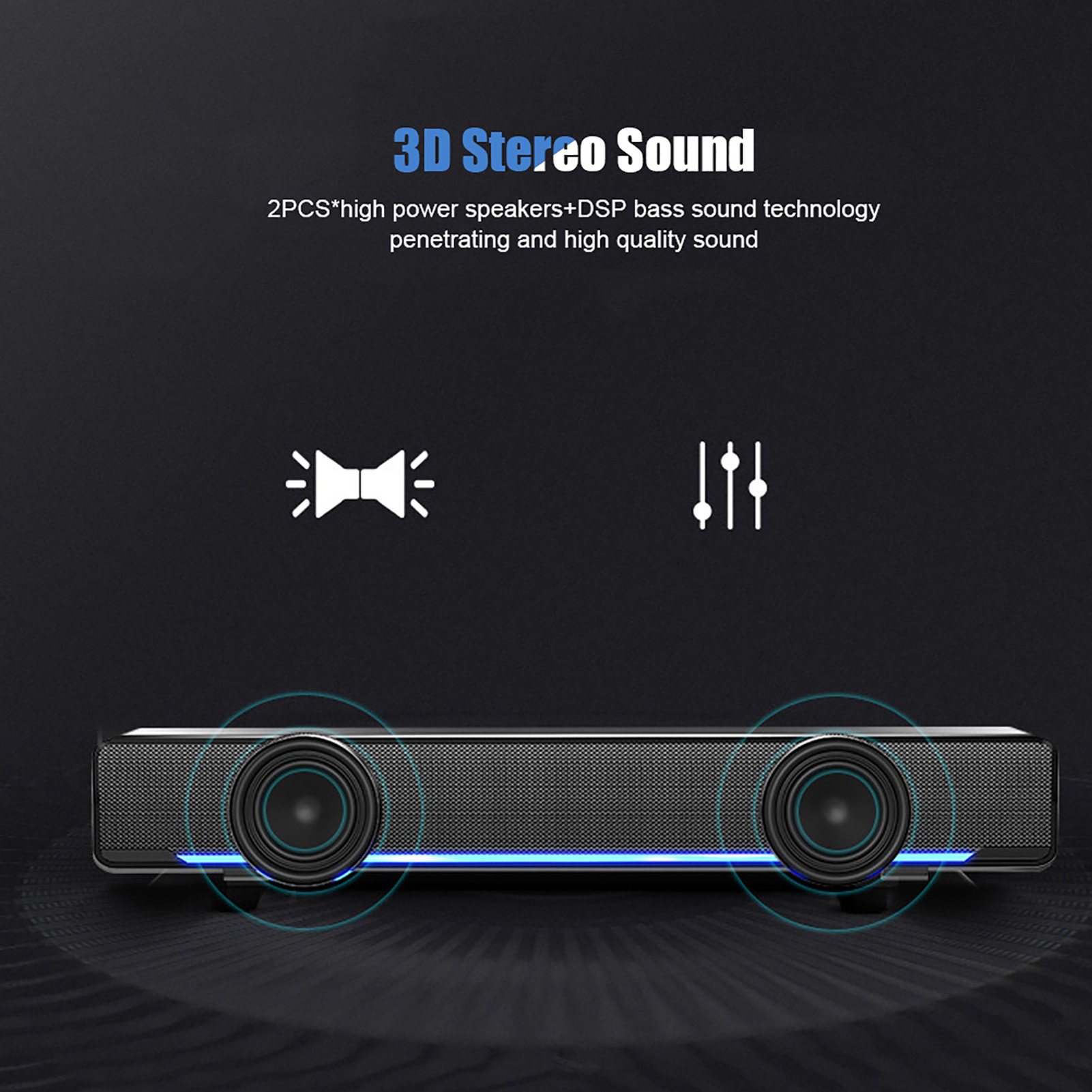 ポータブルサウンドバー USB 有線ステレオサウンドバー音楽 - Audio Music Player Pc のレビューと価格