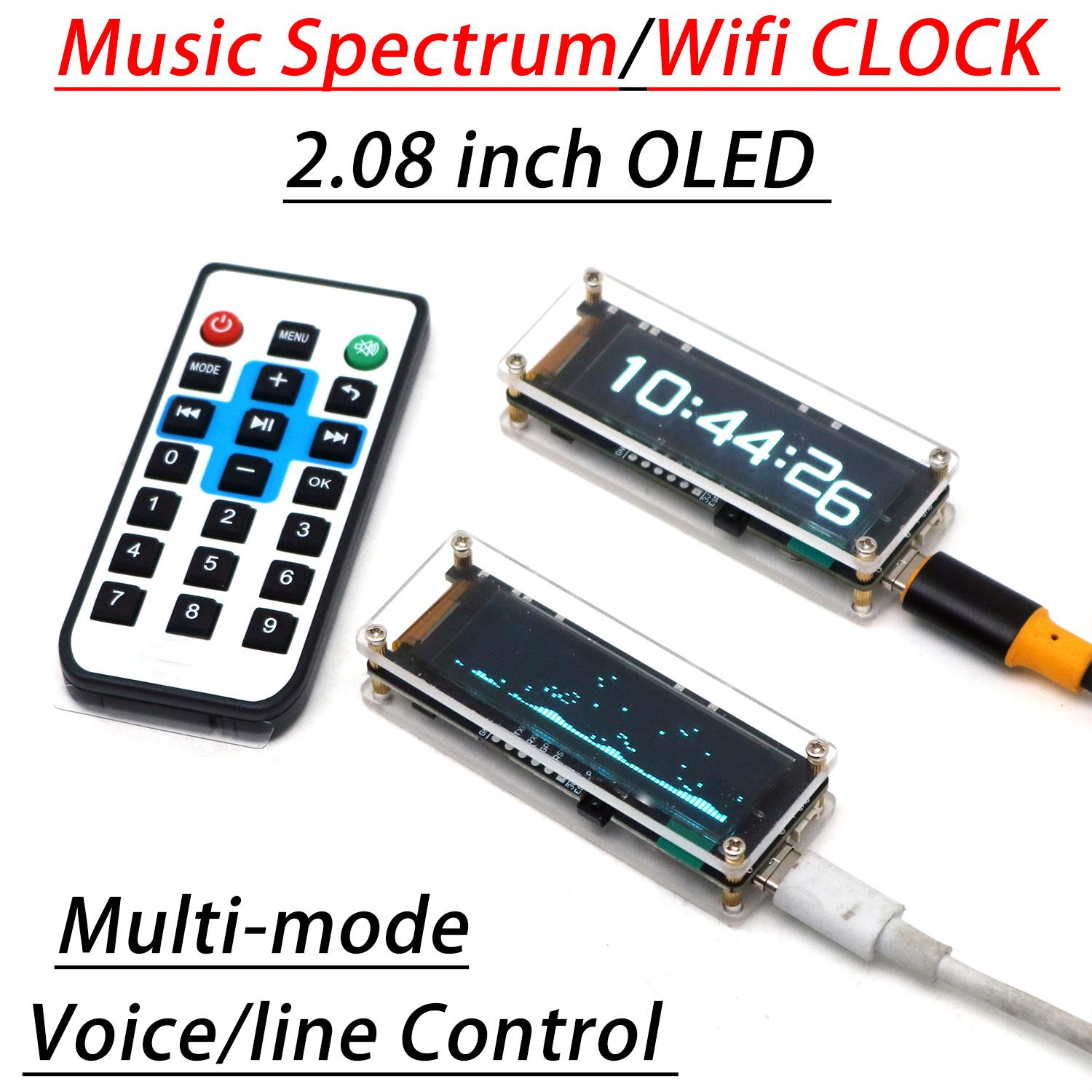 2.08インチOLEDオーディオ音楽スペクトラムWiFi時計 - Audio Music Apps のレビューと価格