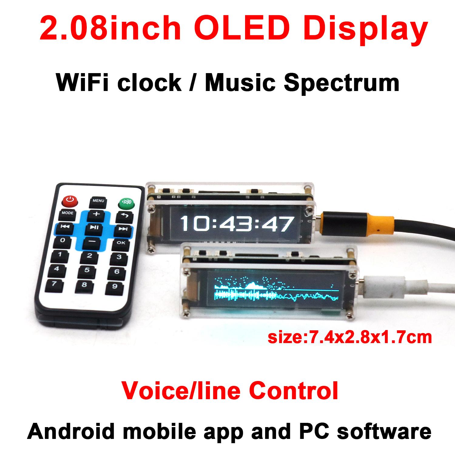 2.08インチOLEDオーディオ音楽スペクトラムWiFi時計 - Audio Music Apps のレビューと価格