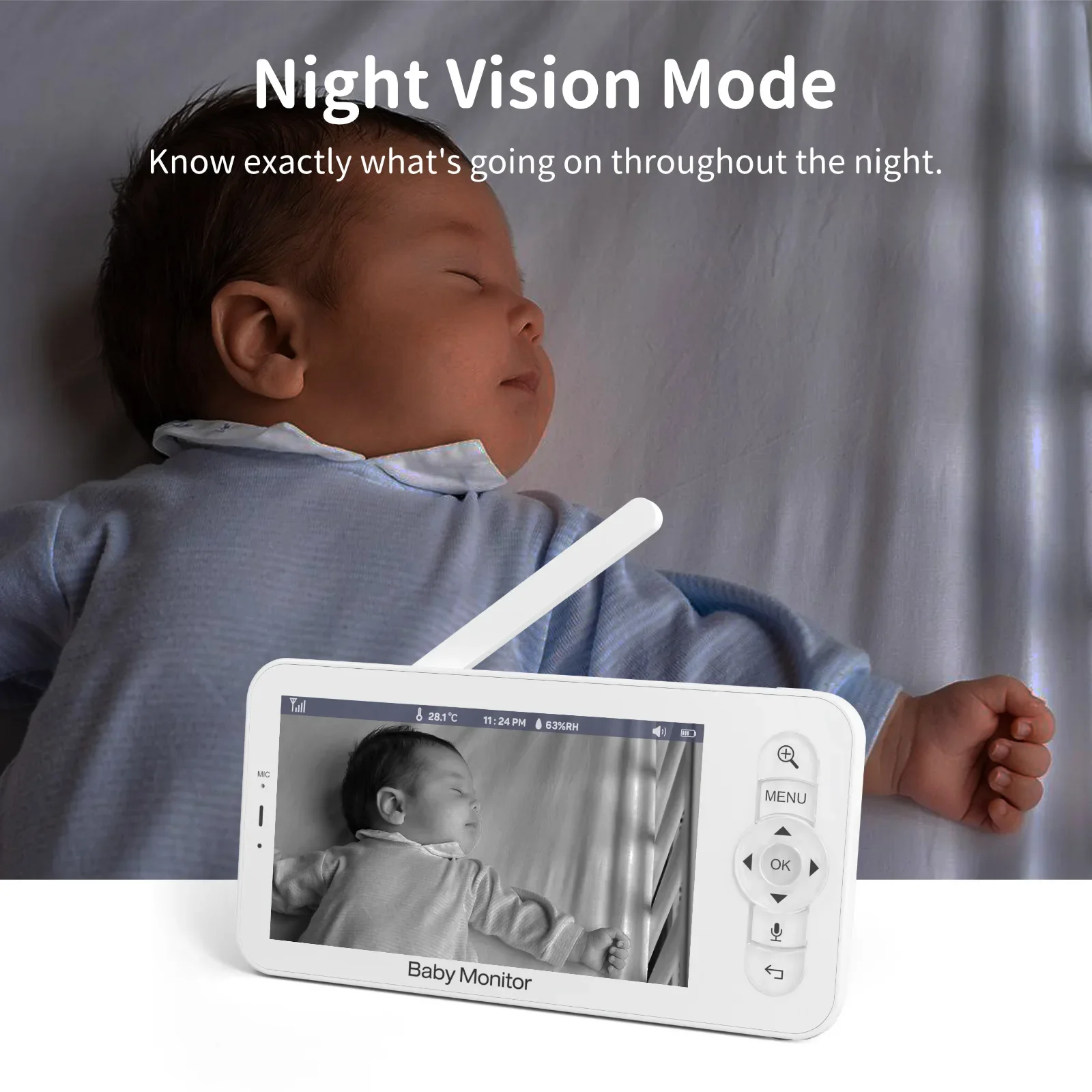 乳母b5用LCD付きHDベビーモニター,双方向会話用のPTZ - Audio Music Apps のレビューと価格