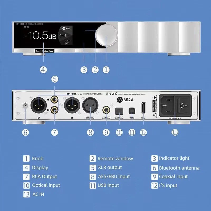 SMSL D400 PRO D400PRO デジタルデコーダ - Audio Music Hifi のレビューと価格