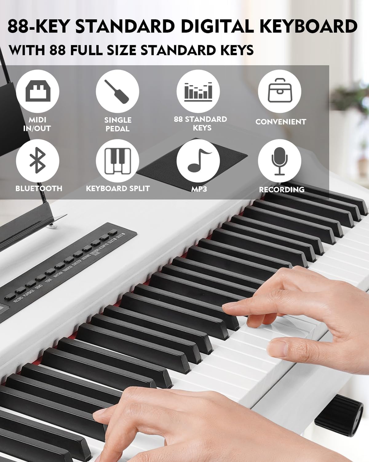 MUSTAR デジタルピアノキーボード 88鍵 フルウェイト - Piano Sustain Pedal のレビューと価格