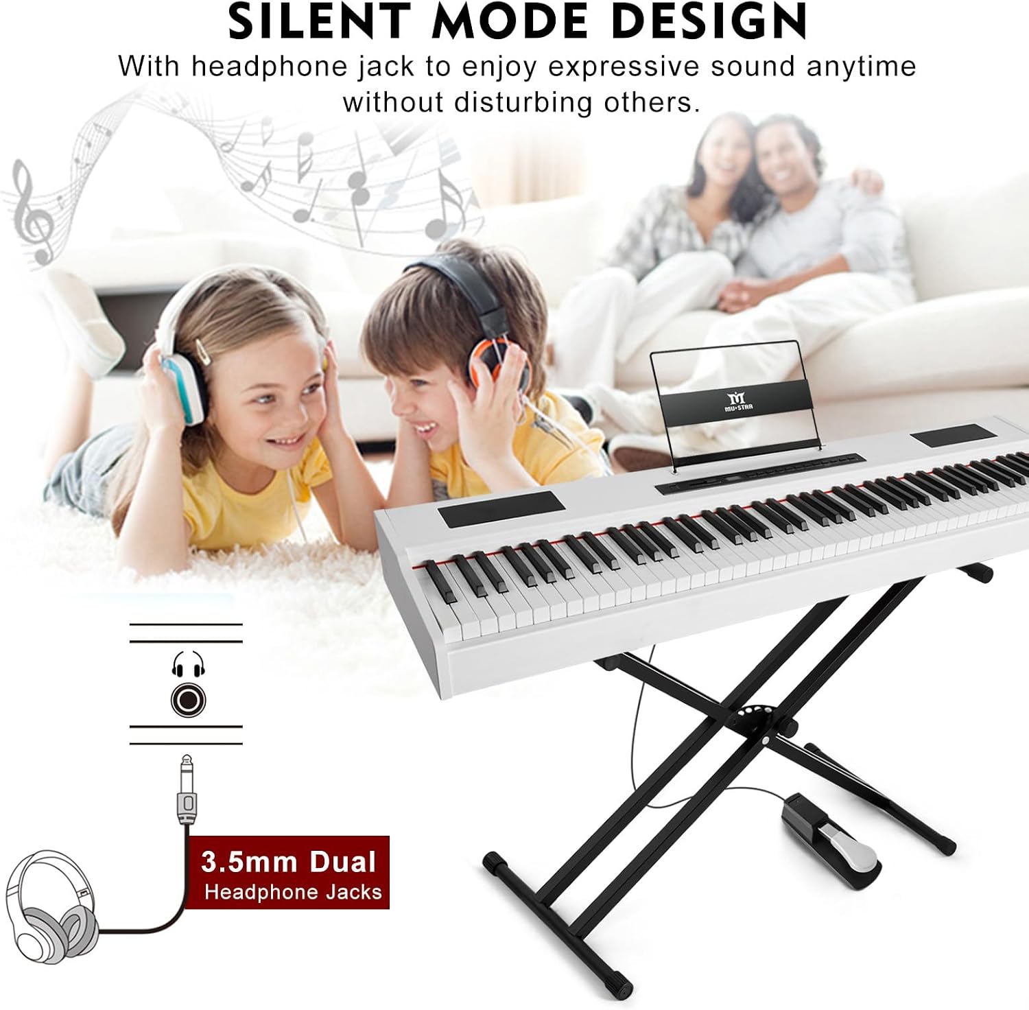 MUSTAR デジタルピアノキーボード 88鍵 フルウェイト - Piano Sustain Pedal のレビューと価格